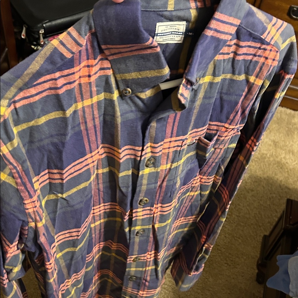 Southern Marsh Blue and Pink Plaid Men's Shirt